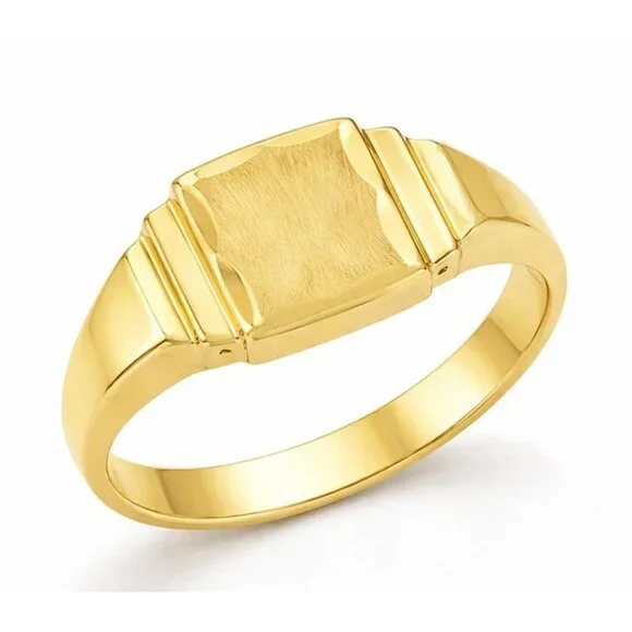 Signet Baby Ring Solid 10k Yellow Gold